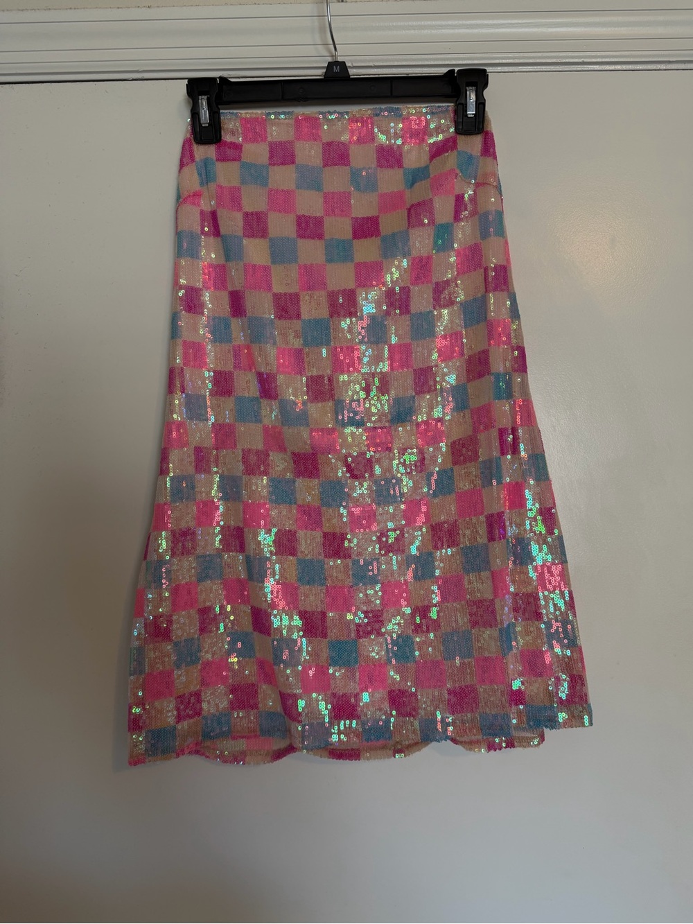 Show Me Your MuMu On My Way Checkered Sequin Pastel Strapless Mini Dress - Picture 3 of 6